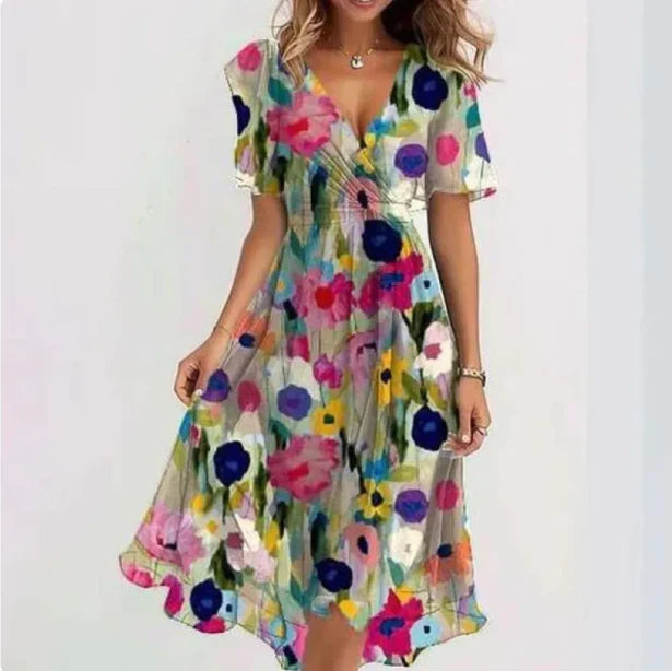 Robe Femme Col en V Élégante et Raffinée pour Soirée