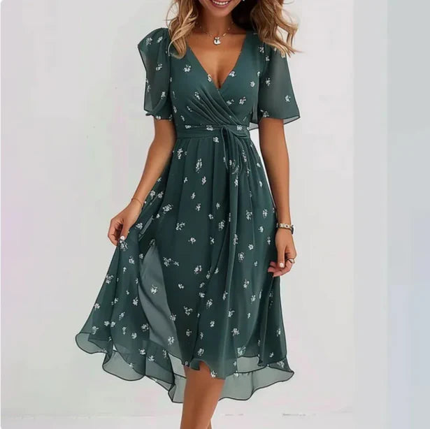 Robe Femme Col en V Élégante et Raffinée pour Soirée - LuxeStyle