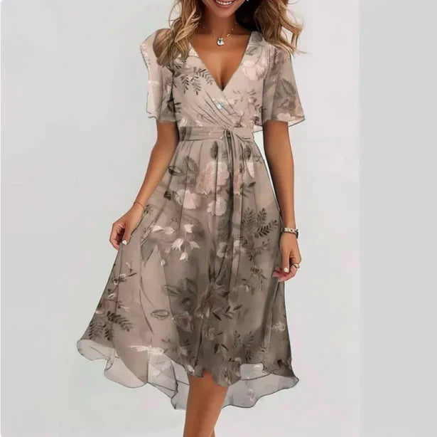 Robe Femme Col en V Élégante et Raffinée pour Soirée