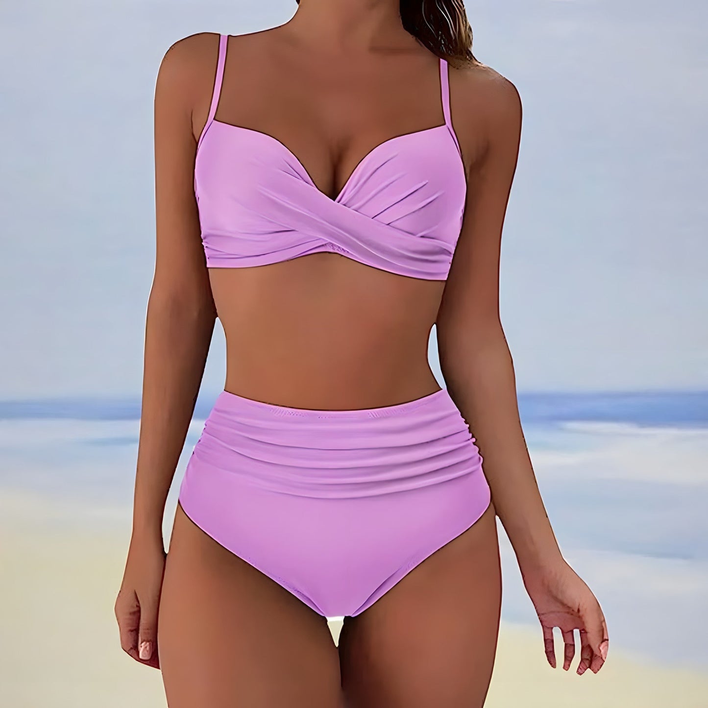 Maillot de Bain Femme Élégant - Bikini Haut de Gamme avec Bretelles Ajustables