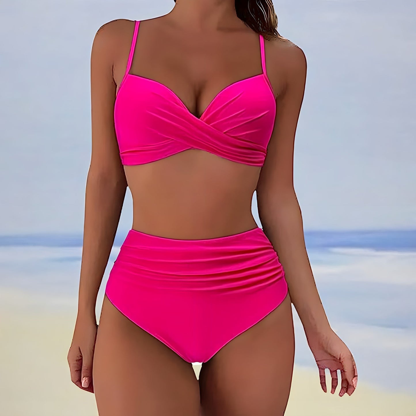 Maillot de Bain Femme Élégant - Bikini Haut de Gamme avec Bretelles Ajustables
