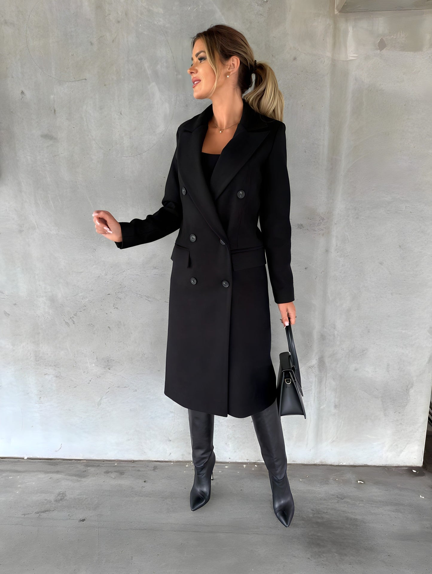 Manteau Femme Hiver Blanc Néo avec Fermeture Boutons