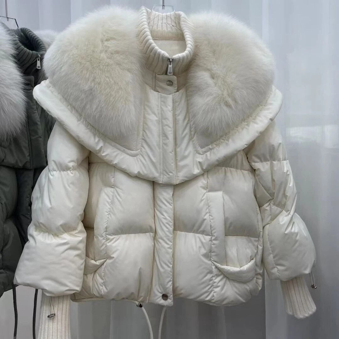 Parka Femme Hiver Élégante avec Capuchon et Fermeture Éclair