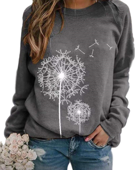 Sweat à fleurs décontracté pour femme