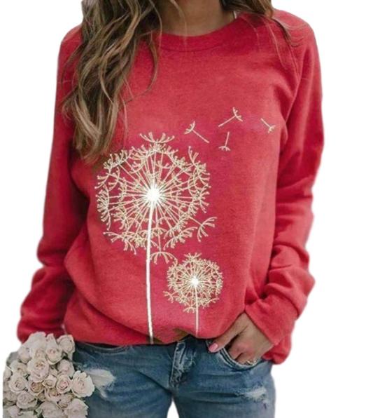 Sweat à fleurs décontracté pour femme