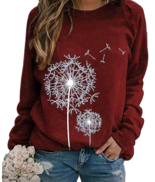 Sweat à fleurs décontracté pour femme