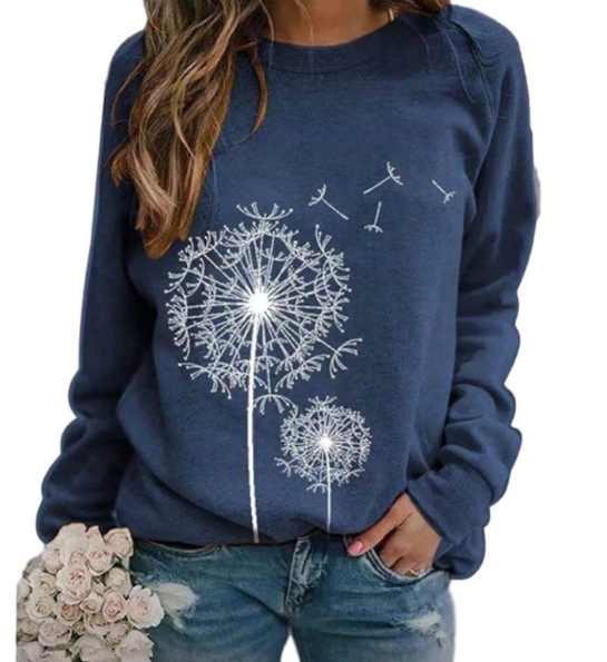 Sweat à fleurs décontracté pour femme