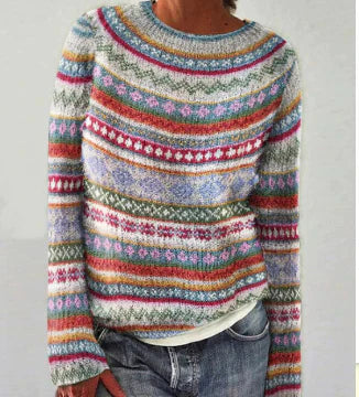 Pull Femme Laine Mélange Coloré Élégant