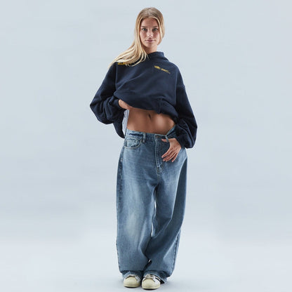 Sweat à capuche marine femme décontracté - LuxeStyle