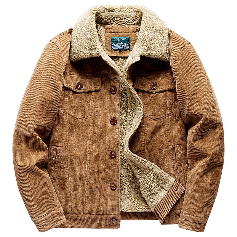 Veste Trucker Chaude Sherpa pour Homme - Cuir Corduroy Élégant