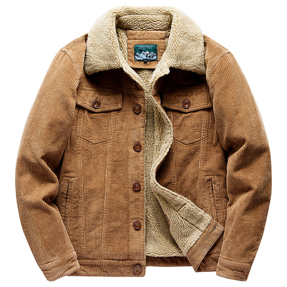 Veste Trucker Chaude Sherpa pour Homme - Cuir Corduroy Élégant