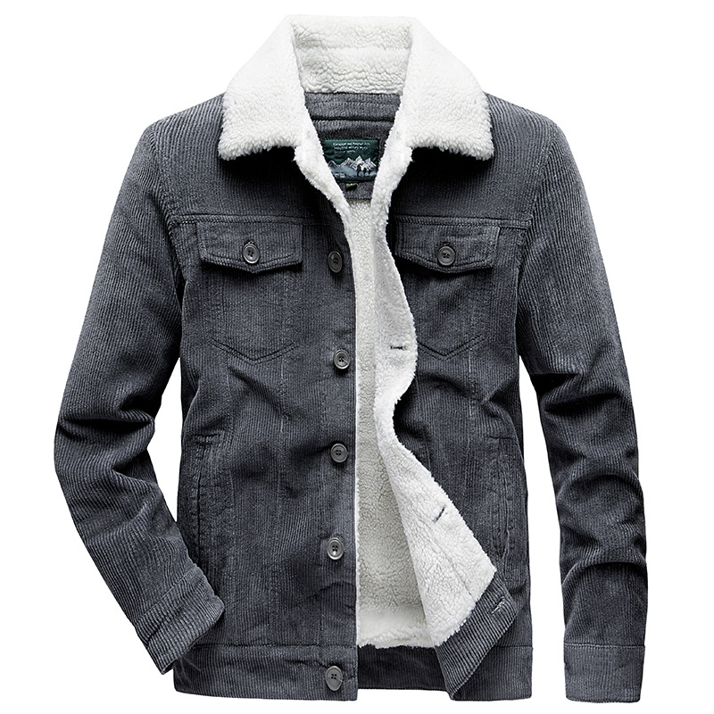 Veste Trucker Chaude Sherpa pour Homme - Cuir Corduroy Élégant