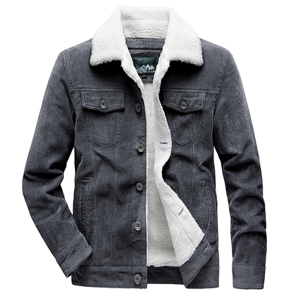 Veste Trucker Chaude Sherpa pour Homme - Cuir Corduroy Élégant