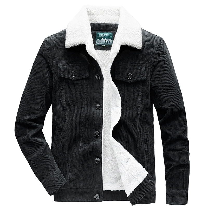 Veste Trucker Chaude Sherpa pour Homme - Cuir Corduroy Élégant