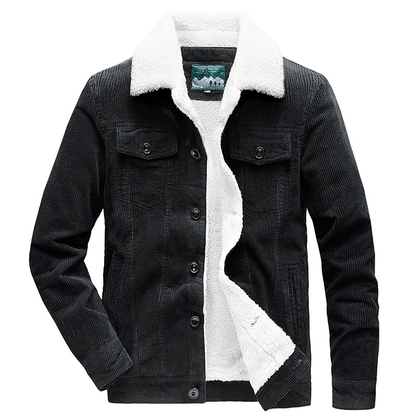 Veste Trucker Chaude Sherpa pour Homme - Cuir Corduroy Élégant