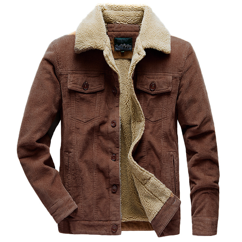 Veste Trucker Chaude Sherpa pour Homme - Cuir Corduroy Élégant