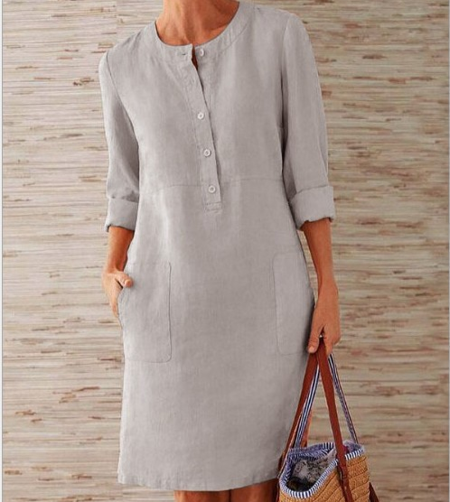 Robe Élégante à Manches Courtes pour Femmes