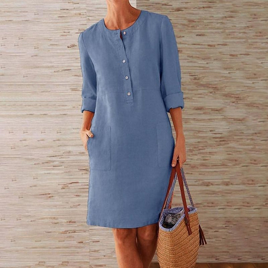 Robe Élégante à Manches Courtes pour Femmes - LuxeStyle