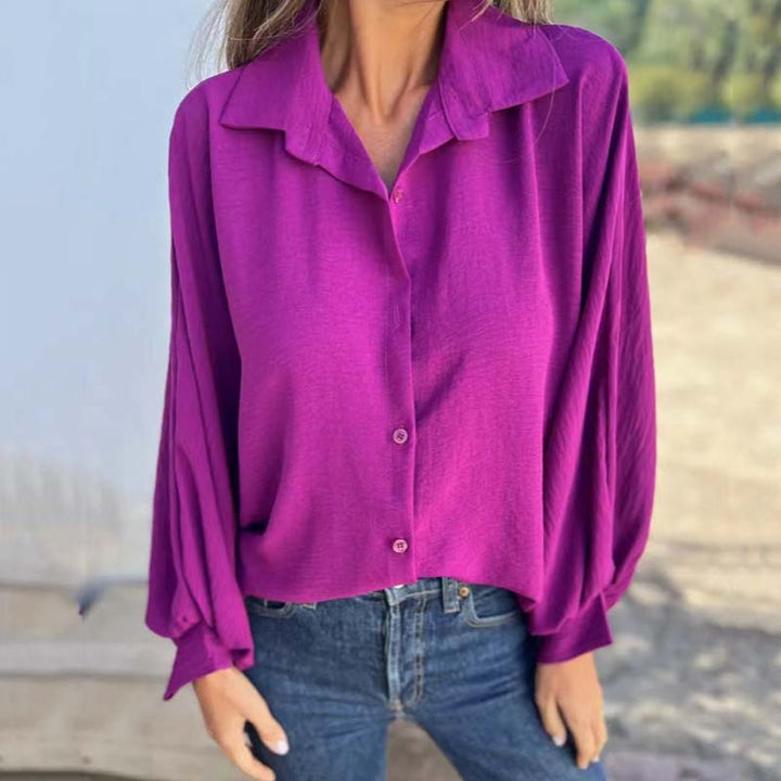 Chemise à manches longues élégante avec col traditionnel
