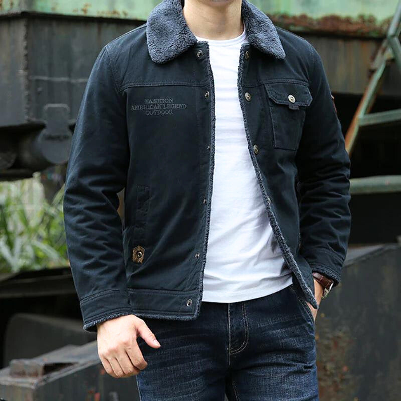Veste Denim Hivernale Doublée Polaire