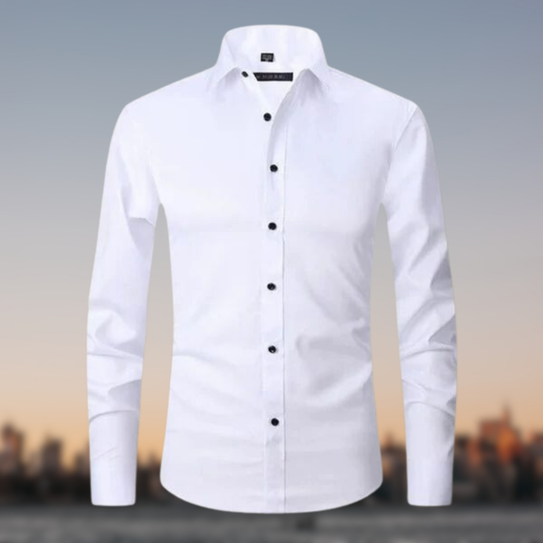 Chemise Classique Blanche Manches Longues - LuxeStyle