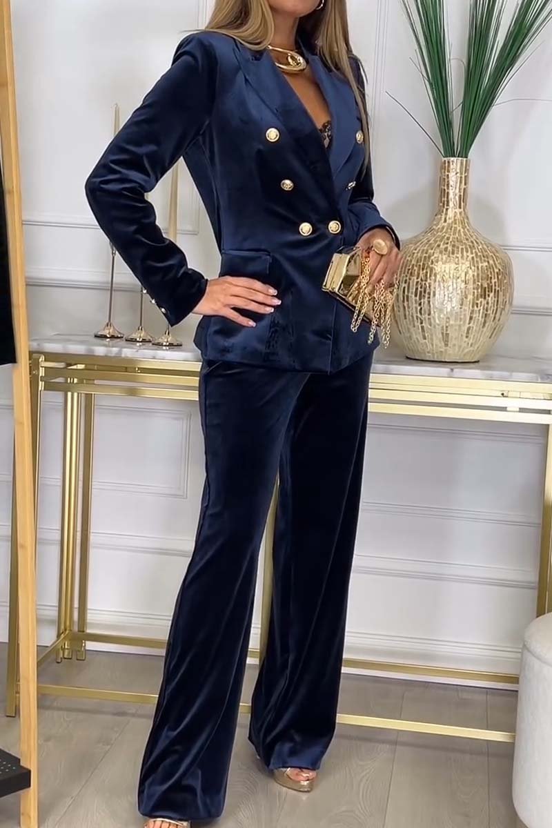 Ensemble Velours Élégant Femme – Costume Deux-Pièces Doux et Chic