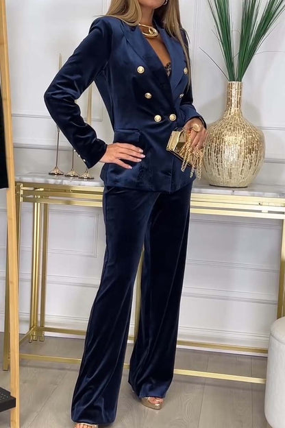 Ensemble Velours Élégant Femme – Costume Deux-Pièces Doux et Chic