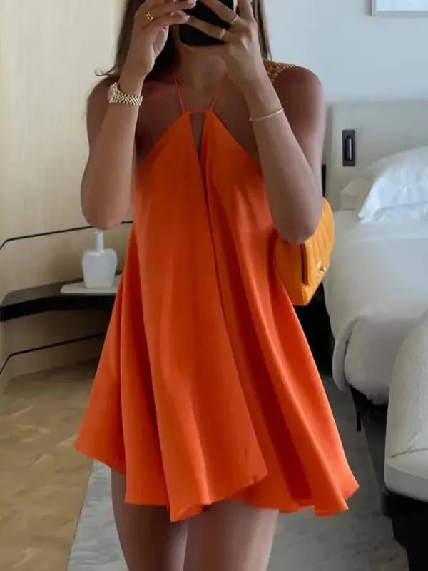 Robe Été Dégagée au Col Profond pour Femme - LuxeStyle