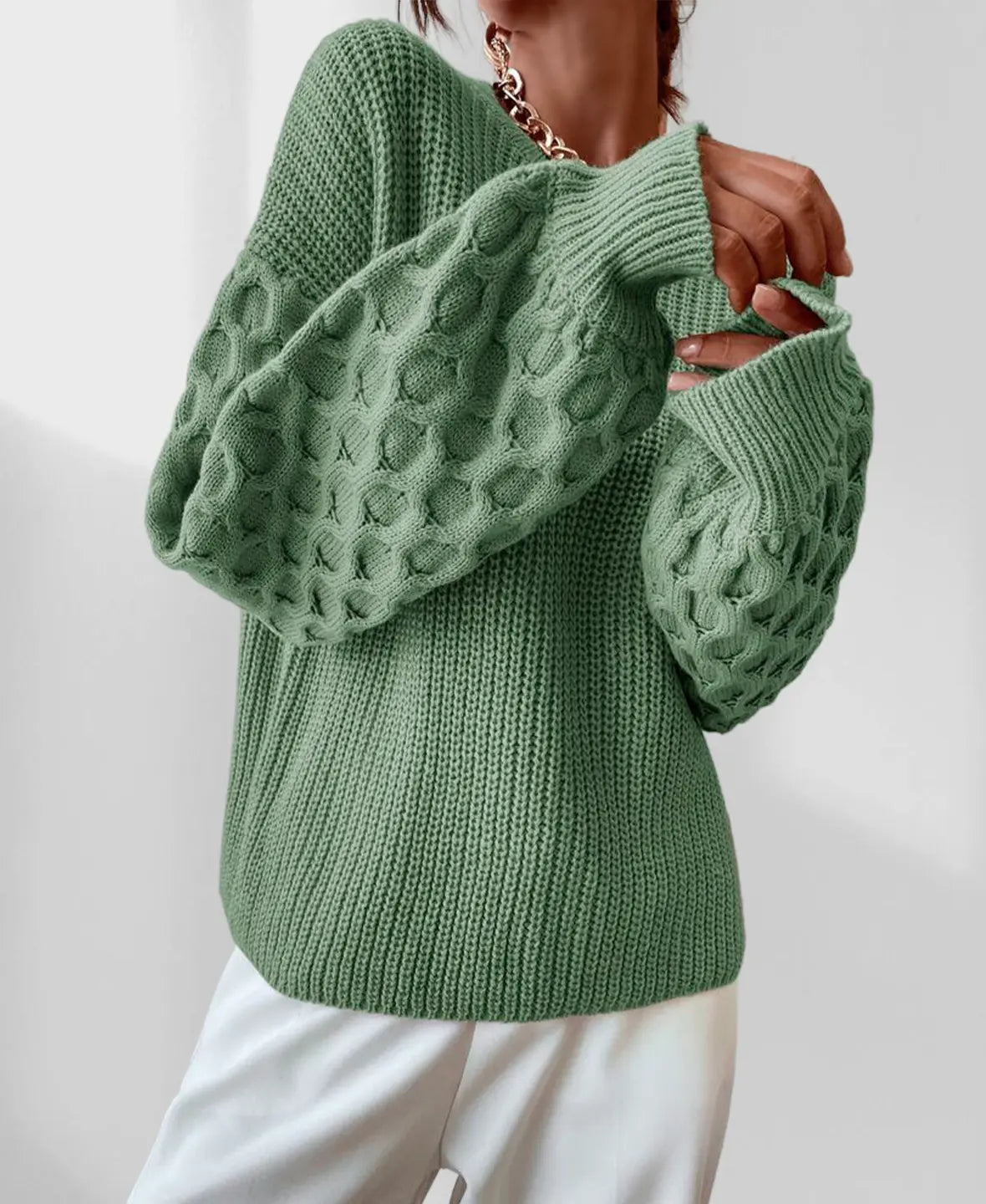 Pull Femme Élégant Col Rond Automne