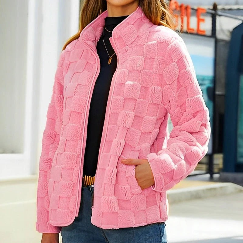 Veste Polaire Rose Fleurie Féminine - LuxeStyle