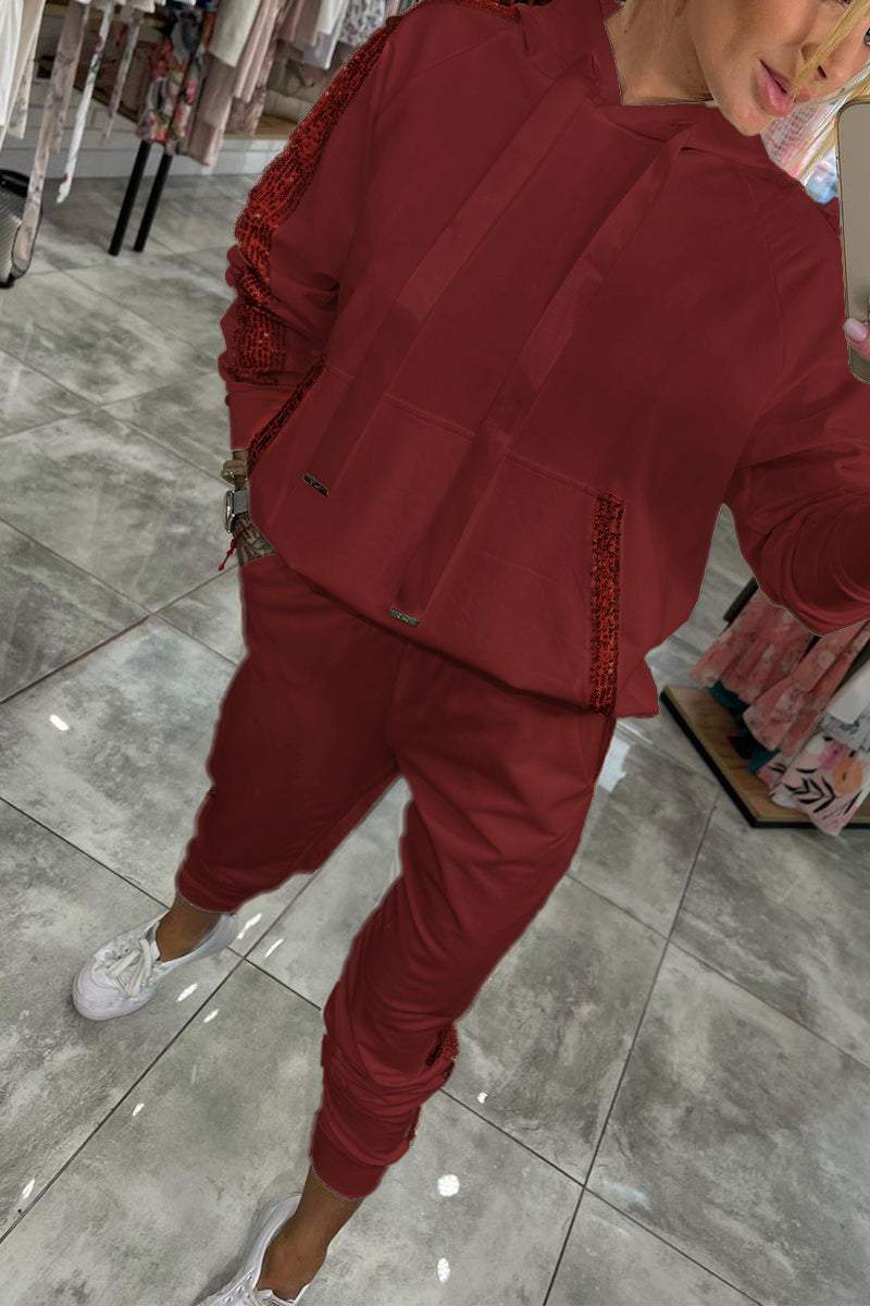 Tenue Décontractée Femme Automne - Sweat Capuche Confort & Pantalon Molletonné