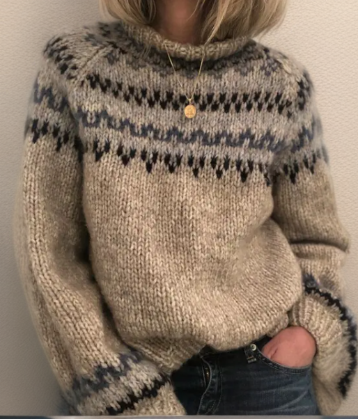 Pull femme nordique chaud hivernal - LuxeStyle
