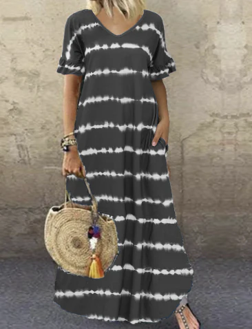 Robe Longue Été Florale Décolleté Profond pour Femme - LuxeStyle
