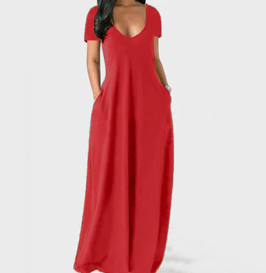 Robe de Soirée Élégante pour Femme Décolletée en V - LuxeStyle
