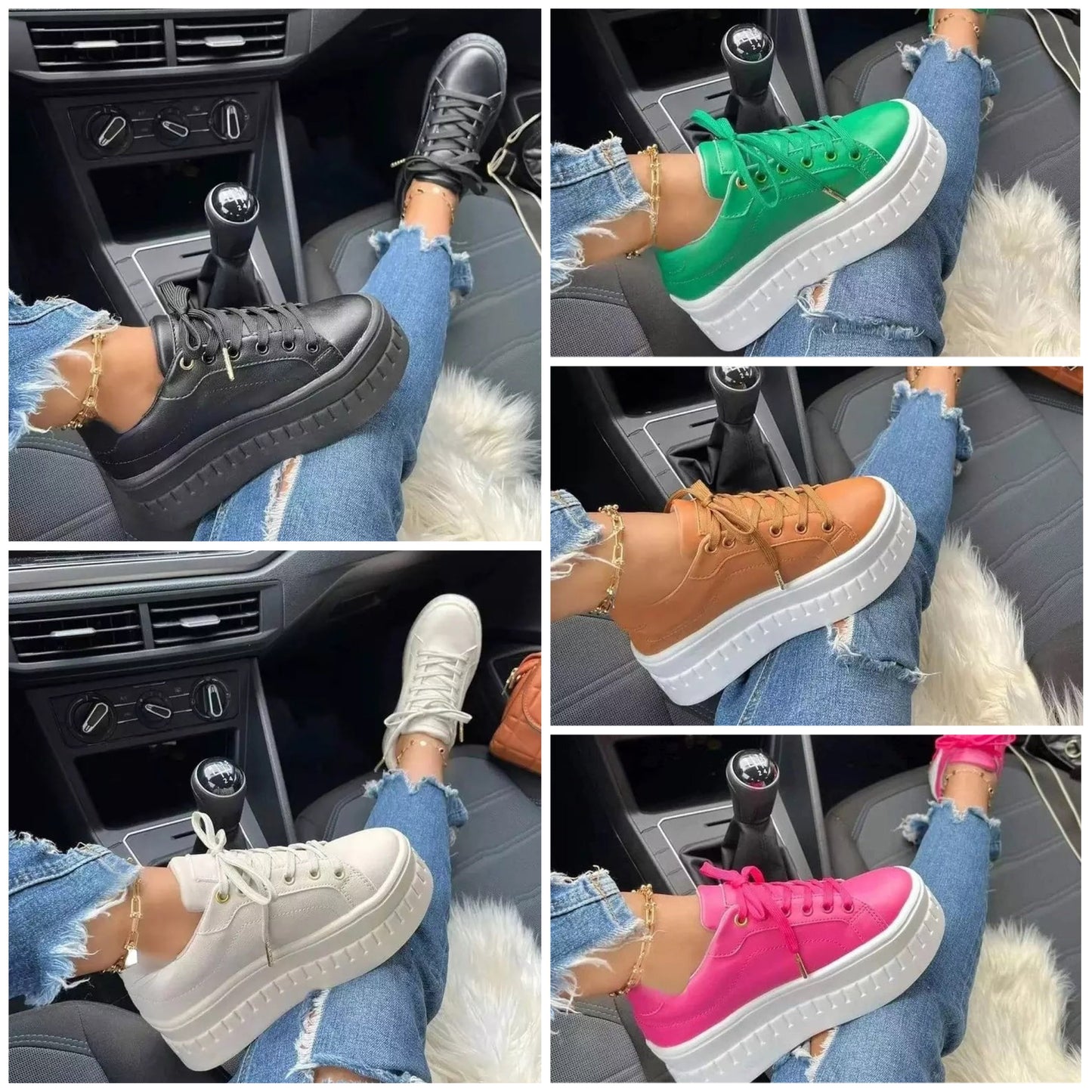 Chaussures de sport femme colorées à talons plats - LuxeStyle