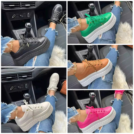 Chaussures de sport femme colorées à talons plats - LuxeStyle