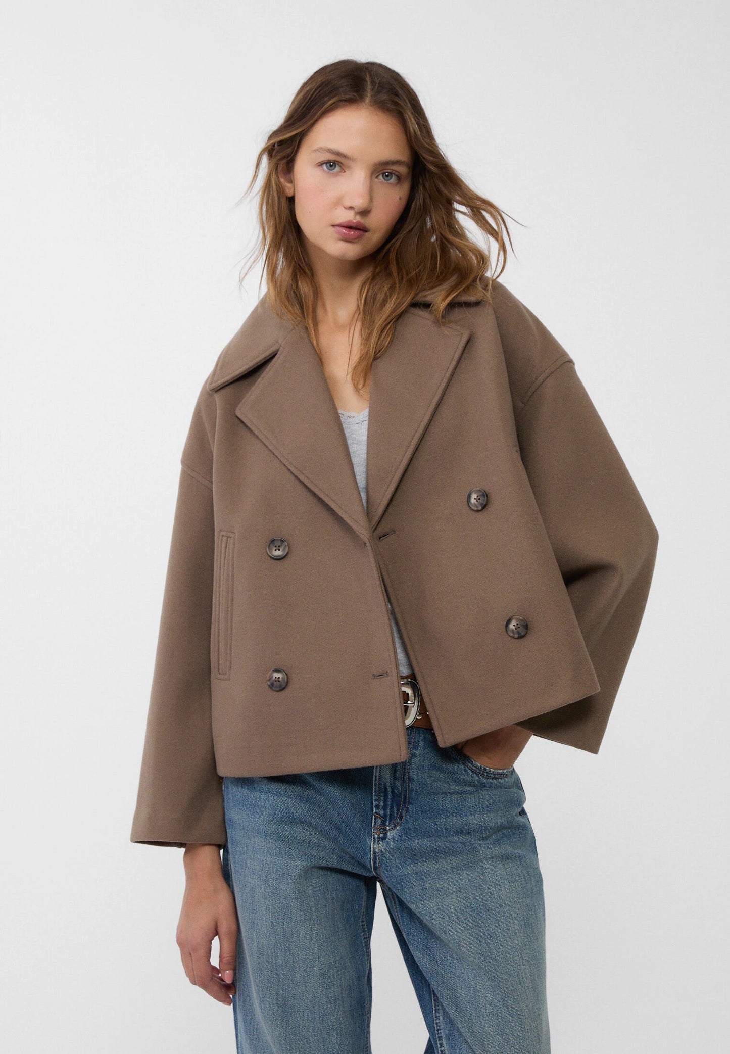 Veste en laine chic à double boutonnieré