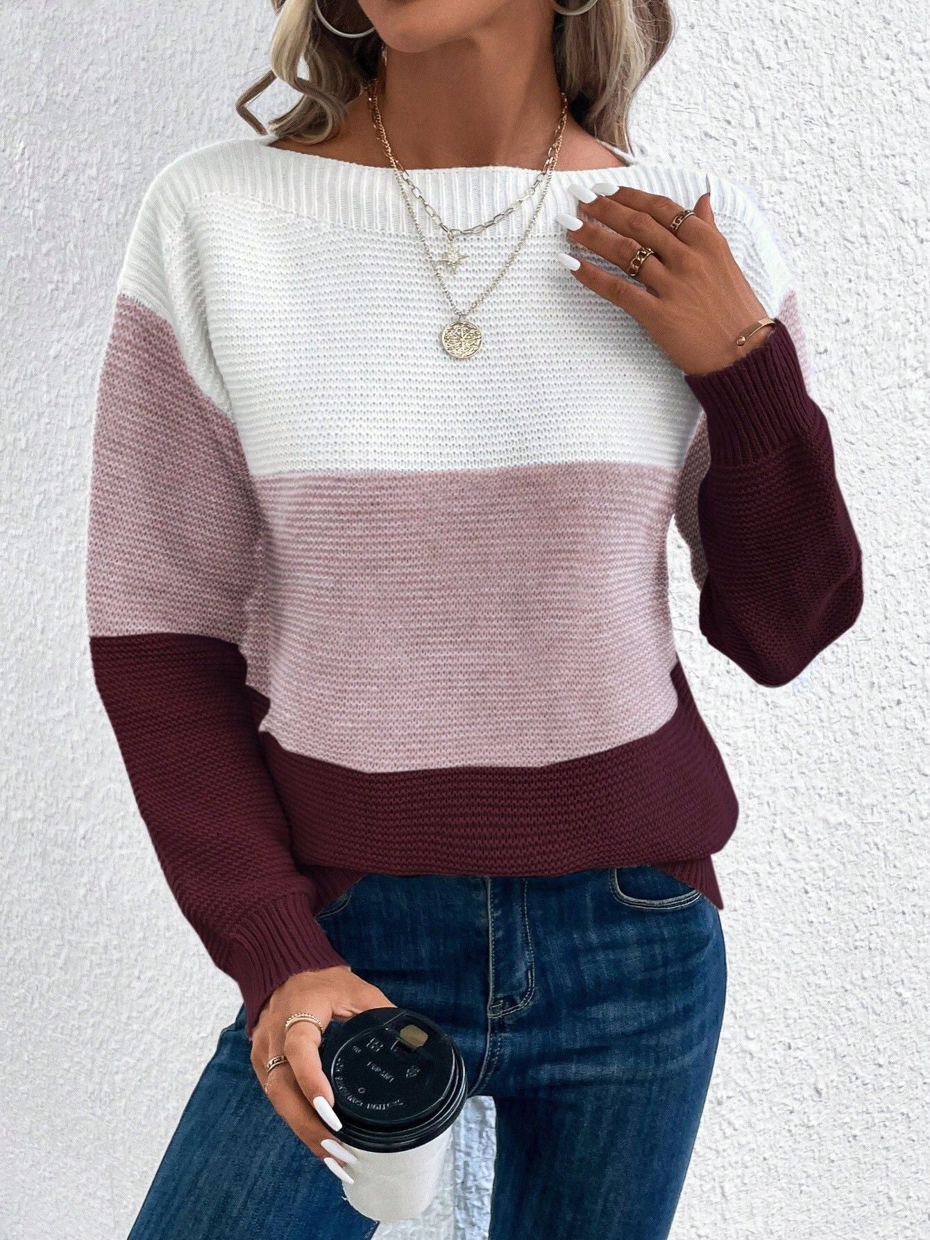 Pull Femme Maille Colorée Décontracté