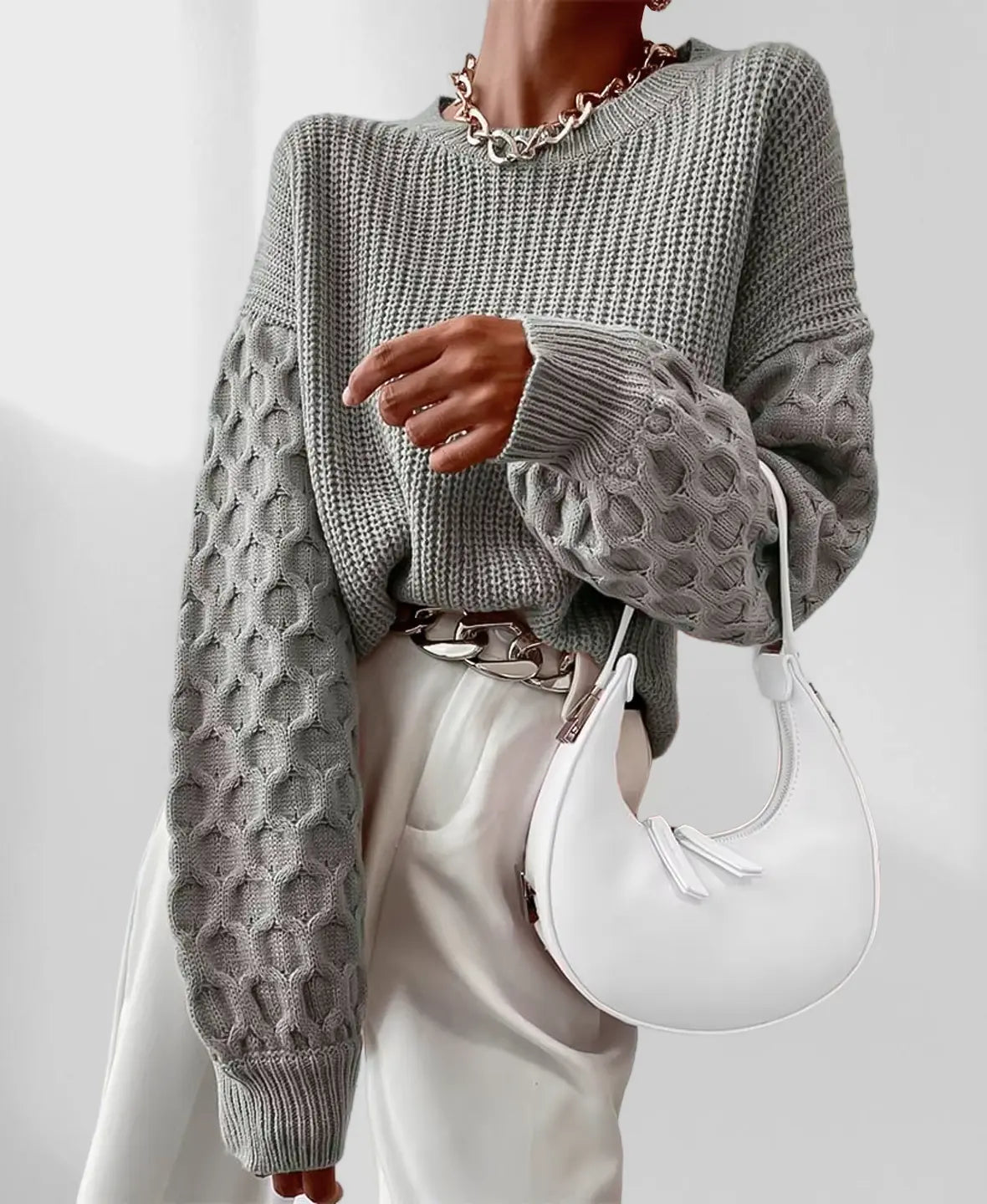 Pull Femme Élégant Col Rond Automne