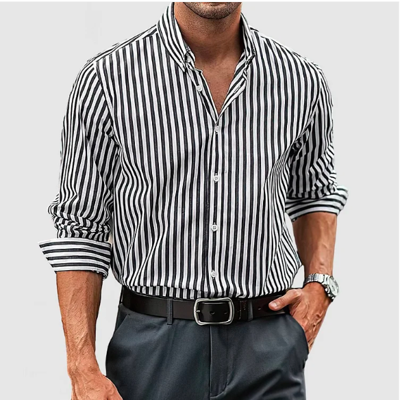 Chemise à rayures classique rouge et blanc