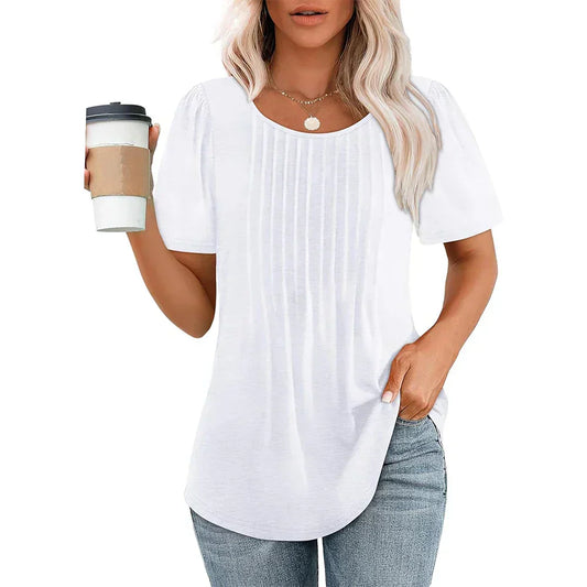 T-shirt femme décontracté blanc - LuxeStyle
