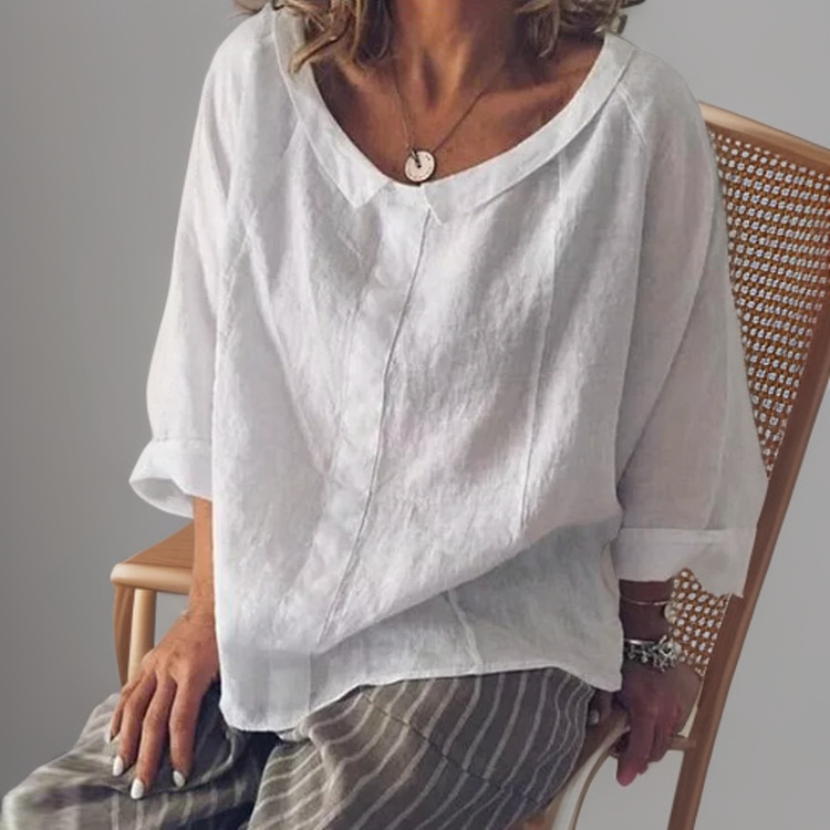 Blouse Femme Lin Clair à Manches Longues - LuxeStyle