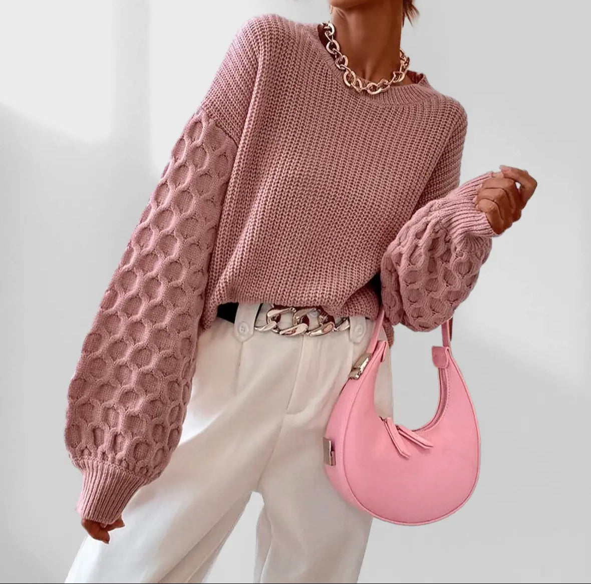 Pull Femme Élégant Col Rond Automne