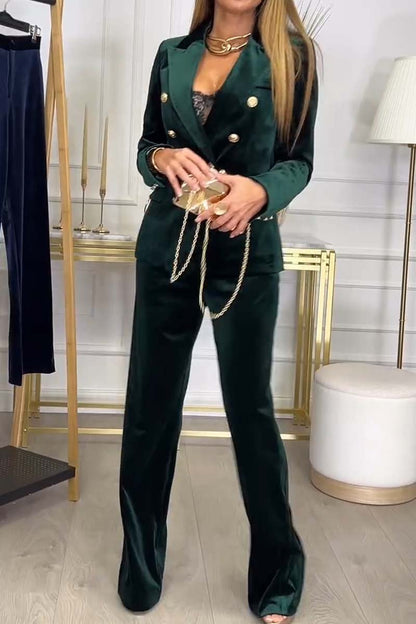 Ensemble Velours Élégant Femme – Costume Deux-Pièces Doux et Chic