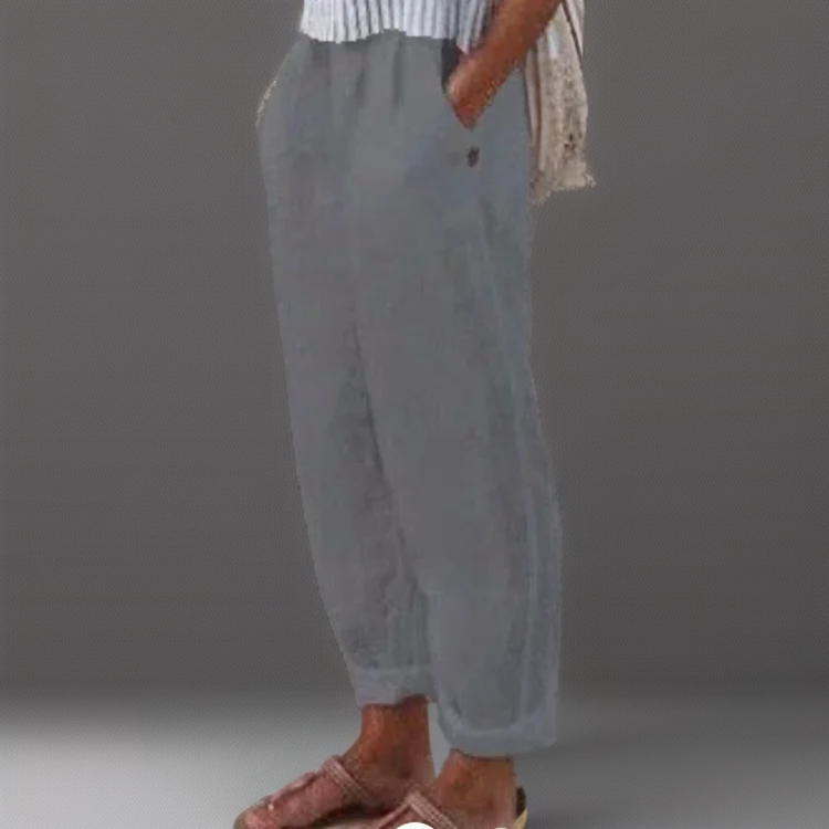 Pantalon Femme Jeans Détendu Coton