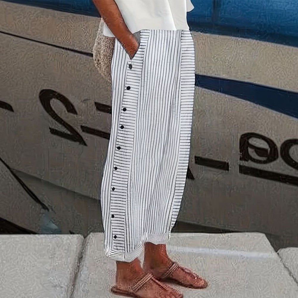 Pantalon Femme Détendu - Pantalon Comfort avec Poches et Coupe Relaxe