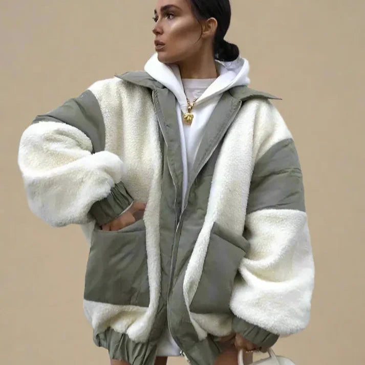 Veste Hiver Douillette à Manches Longues avec Poches - LuxeStyle