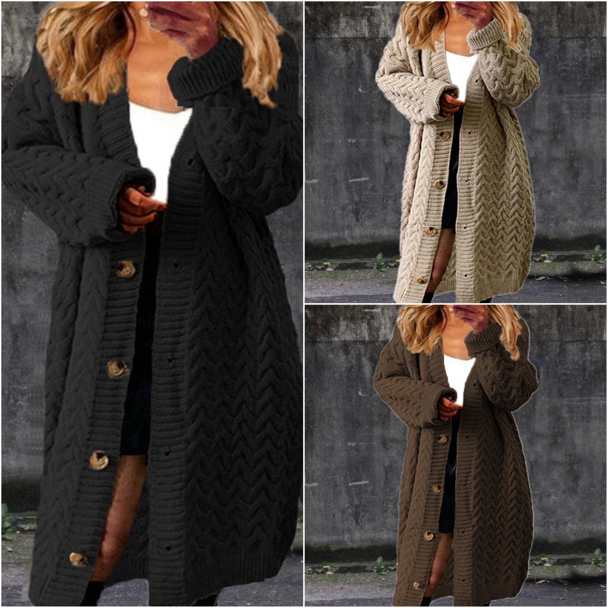 Gilet long femme en maille boutonné - LuxeStyle