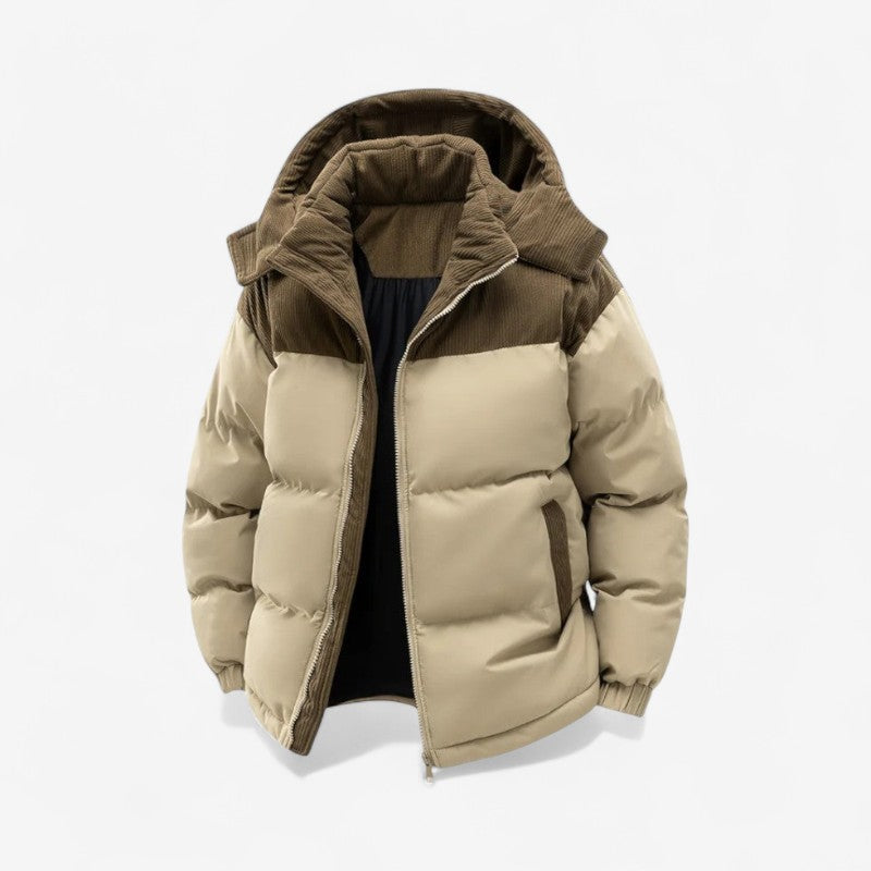 Veste Hiver à Capuche avec Poches Zippées - LuxeStyle