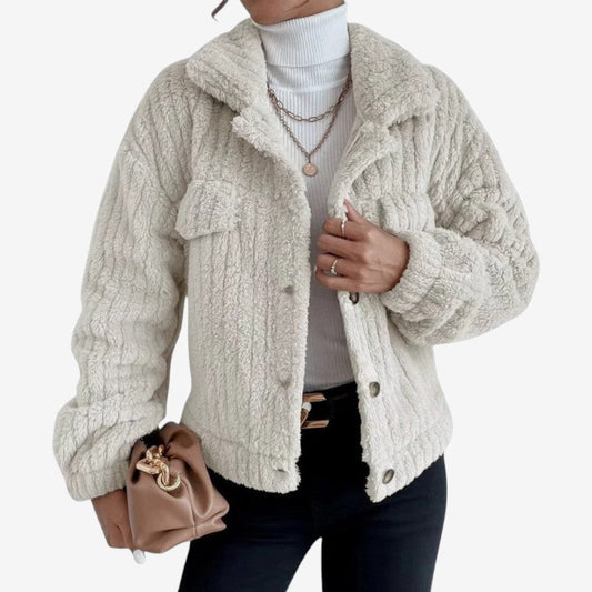 Veste Polaire Élégante à Manches Longues avec Poches Zippées - LuxeStyle